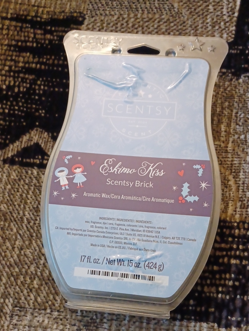 2/$50 New Scentsy Eskimo Kiss Wax Brick - 424 g